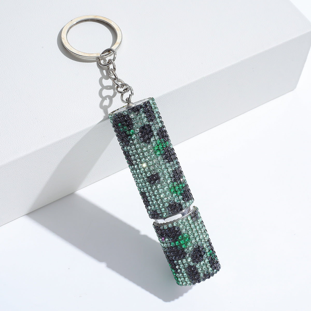 Wholesale Colorful Leopard Print Rhinestone Perfume Bottle Portable Multifunctional Keychain